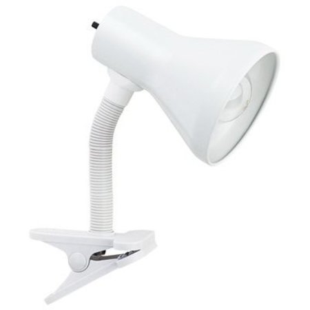 GLOBE ELECTRIC 10.25" Wht Clip Lamp 12718